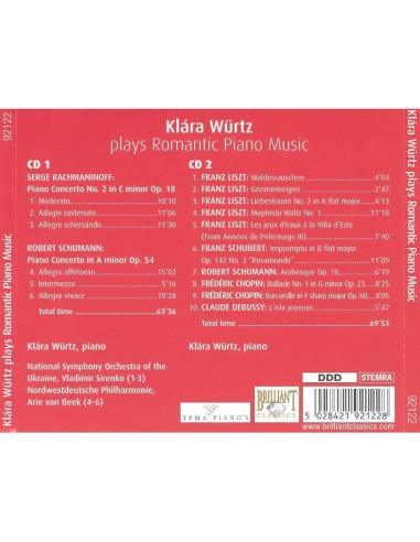 Klára Würtz Plays Romantic Piano Music - CD