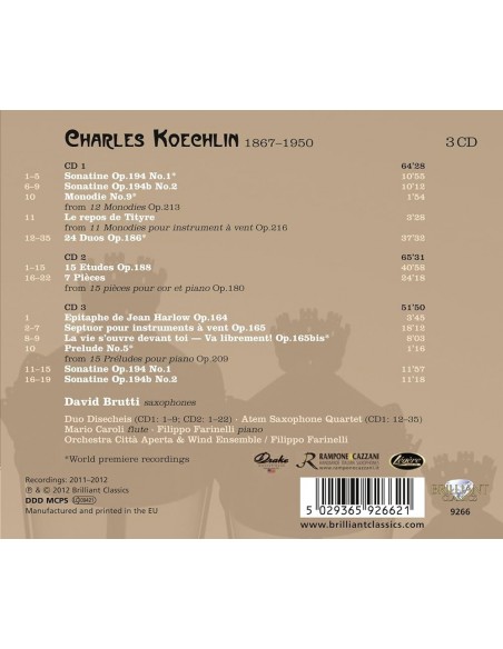 Koechlin - Complete music for saxophone - CD