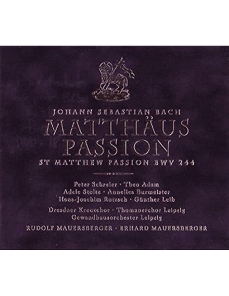 Johann Sebastian Bach : St Matthew Passion, BWV244 - CD