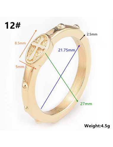 Acciaio inossidabile - Anello dizainier placcato oro 18 carati