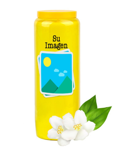 Yellow novena candle scented with jasmine - customizable
