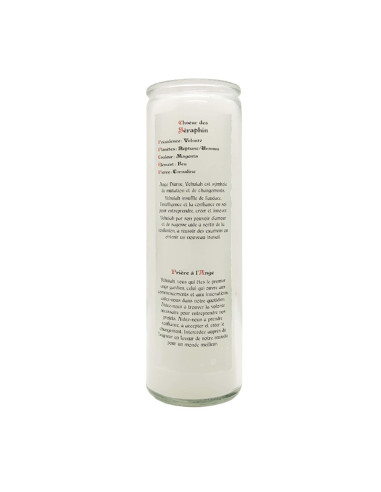 White glass candle with your protective Angel