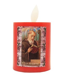 Bougie LED rouge flamme vacillante - Saint Benoît