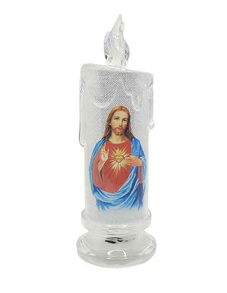 Vela LED transparente - Sagrado Corazón de Jesús