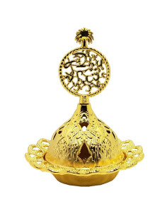 Small golden incense burner - Arabesques palm tree