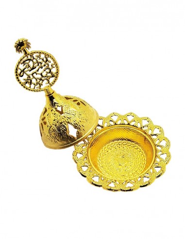 Small golden incense burner - Arabesques palm tree