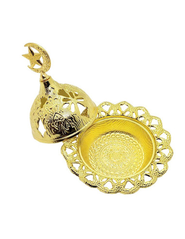 Kleine vergulde wierookbrander - Maan en ster