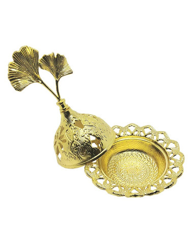 Kleine vergulde wierookbrander - gingko