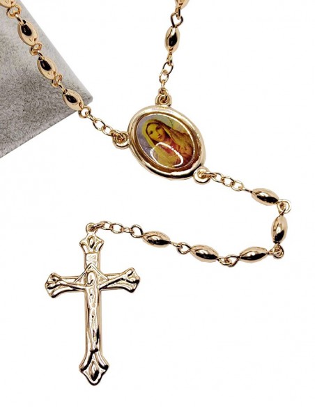 Rosario Sacro Cuore di Maria placcato oro 18k