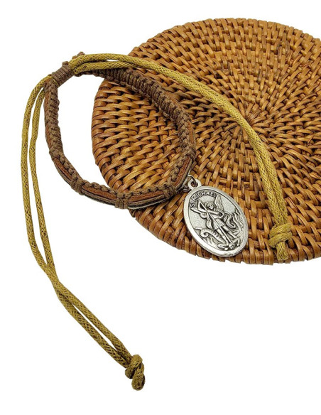 Bracciale macramè San Michele e Angelo Custode – medaglia reversibile