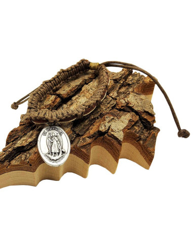Geflochtenes Lederarmband Erzengel Sankt Michael und Sankt Raphael