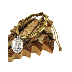Macraméarmband Sint-Michiel en Sint-Rafaël – licht kaki