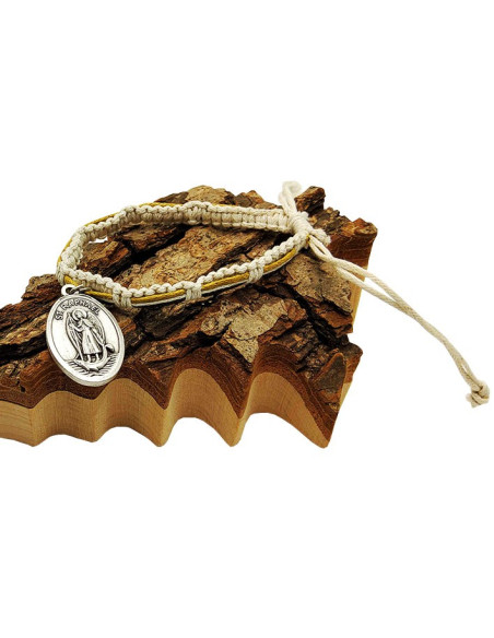 Pulsera trenzada Arcángeles San Miguel y San Rafael - blanco 1