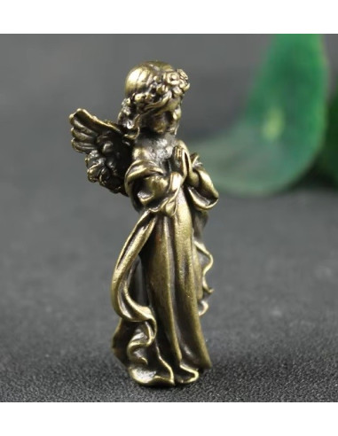 Pequeño ángel de latón acabado antiguo 5,2 cm | Regalo
