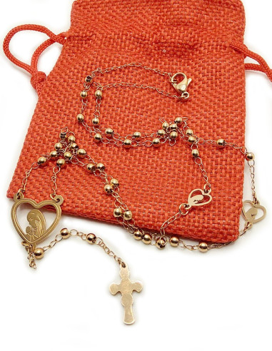 Edelstahl-Rosenkranz - Farbe Rotgold