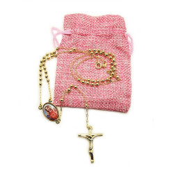 Rozenkrans Heilig Hart van Maria - 14k verguld - 50 cm