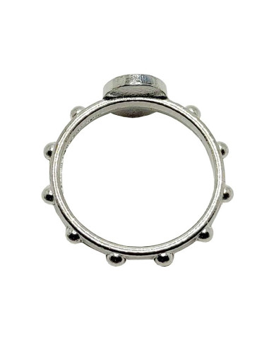 Anillo rosario de la Virgen Milagrosa - Azul claro opaco
