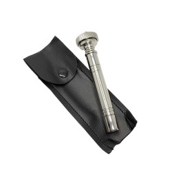 Aspersorio argentato con custodia in similpelle – Fatto a mano, 12 cm