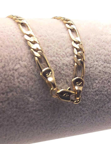Thick 14k gold-plated figaro chain - 55 cm