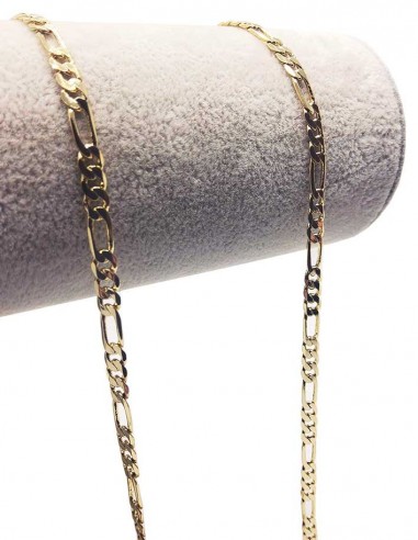 Cadena figaro gruesa chapada en oro de 14k - 50 cm