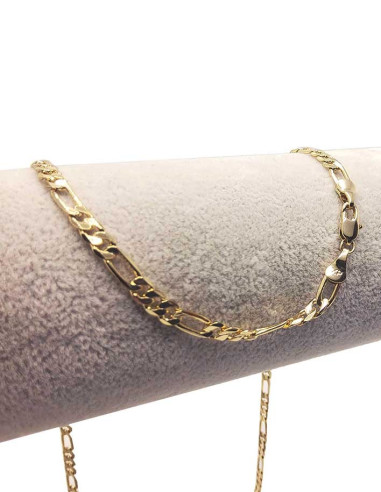 Thick 14k gold-plated figaro chain - 50 cm