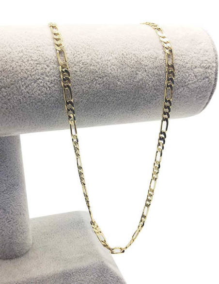 Cadena figaro gruesa chapada en oro de 14k - 45 cm