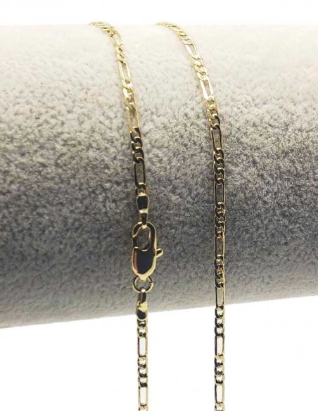 Cadena figaro chapada en oro de 14k - 49 cm