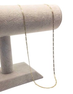 Cadena figaro chapada en oro de 14k - 49 cm