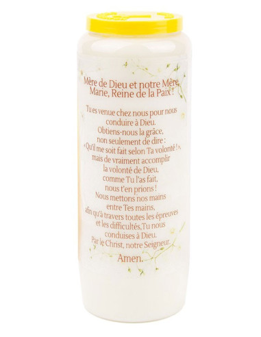 Bougie de neuvaine à la Vierge de Medjugorje - 2 - carton 20 pièces