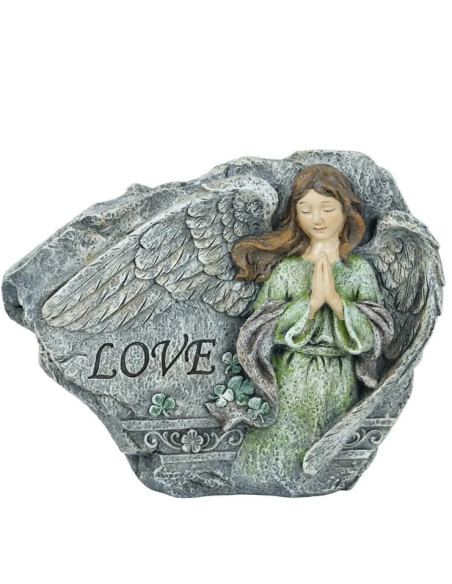 Bloempot met biddende engel van polyresin – LOVE