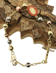Bracelet Dizainier Vierge Marie Plaqué Or – 21,5 cm