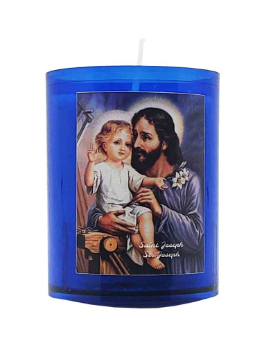 Velas de noche azules con San José - 10 unidades