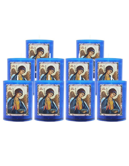 Sint Rafaël Blauw Nachtlampje Kaarsen - 10 stuks
