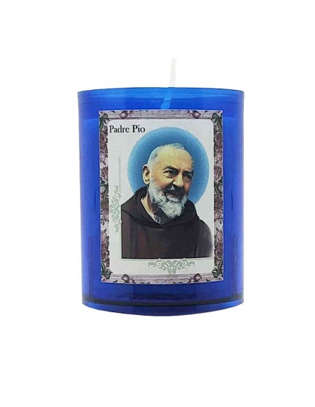 Padre Pio Blue Nightlight Candles - 10 pcs.