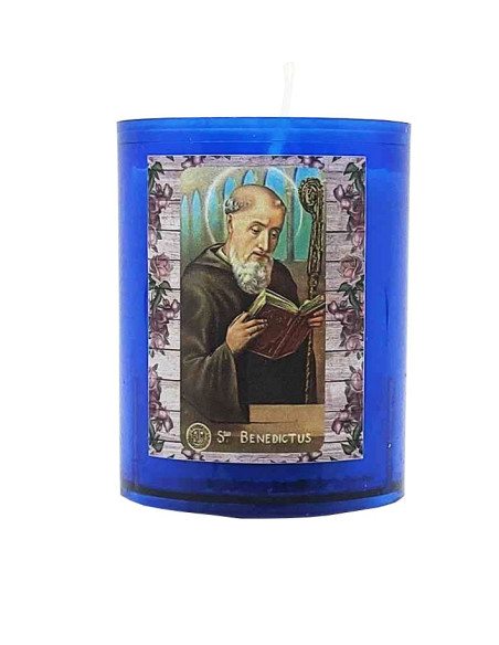 Sint Benedictus Blauw Nachtlampje Kaarsen - 10 stuks