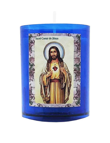 Candele notturne blu Sacro Cuore di Gesù - 10 pezzi