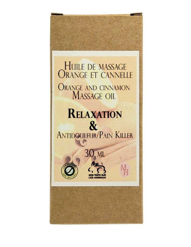 Huile de massage à la cannelle et à l'orange