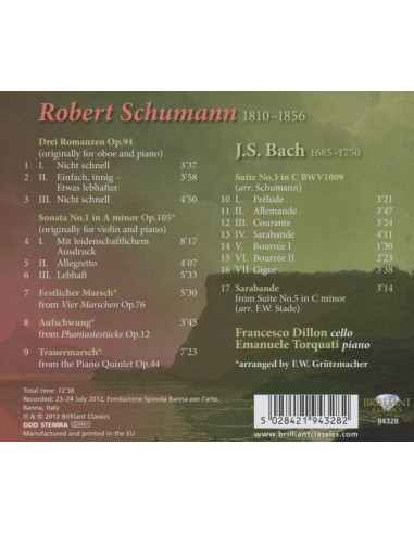Schumann, Music for Cello and Piano vol. 2  - CD