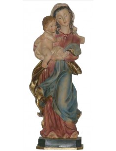 Statua della Vergine Maria con Bambino in resina colorata - 101 cm