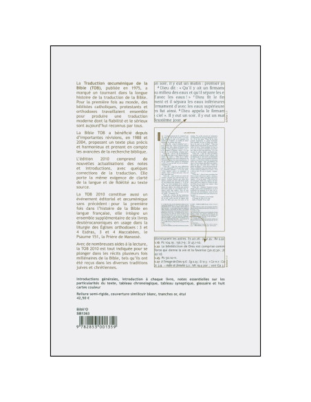 Biblia TOB 2010 con notas esenciales - tapa dura blanca