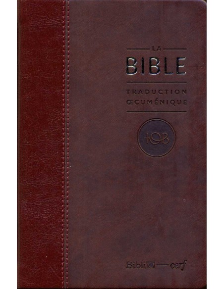 TOB Bible with essential notes - semi-rigid burgundy and gold edge