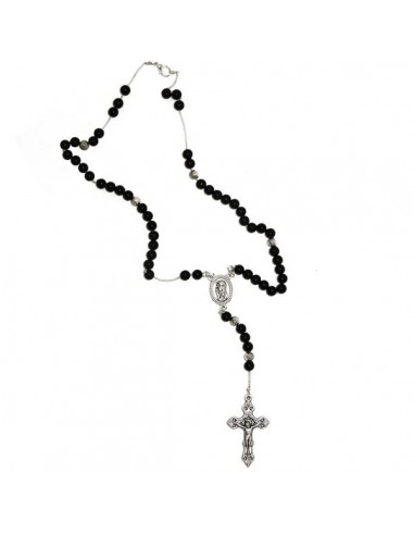 Chapelet Ave Maria plastique noir perle