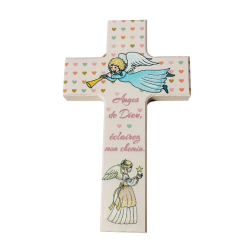 Croce in legno per la cameretta dei bambini - Angeli di Dio