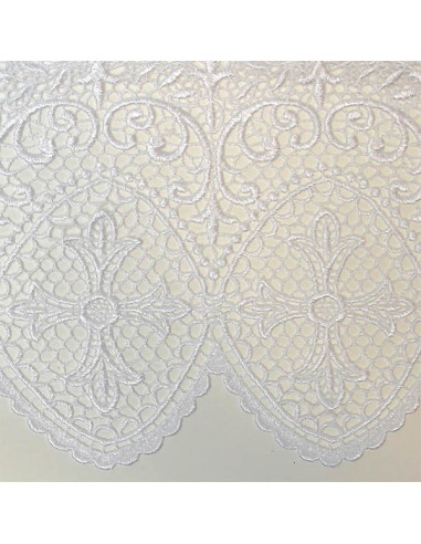 Nappe d'autel dentelle croix 2 cotés