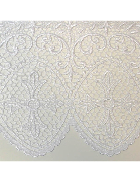 Nappe d'autel dentelle croix 2 cotés