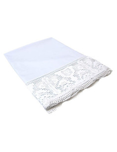 Embroidered Altar Cloth with Lace – Crosses and Chalices on Three Sides