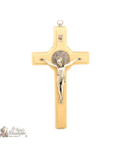 Cruz de San Benito en madera natural - 20 cm