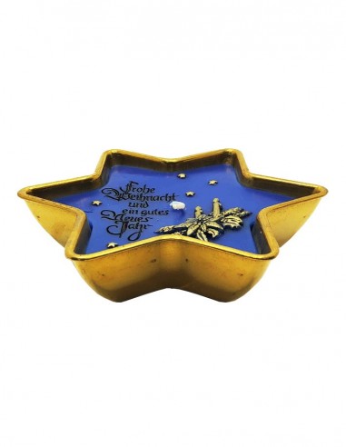 Bougie Joyeux Noël et bonne année dans un bol laiton