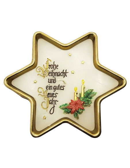 Bougie Joyeux Noël et bonne année dans un bol laiton