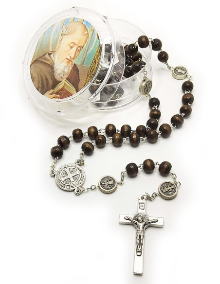 rozenkrans-st-benedikt-bruin-met-karabijnhaak